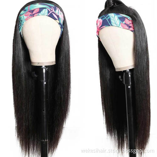 Wholesale Cuticle Aligned Virgin Human Hair Headband Wig No Lace Head band Wigs Headband Wigs Human Hair For Black Women